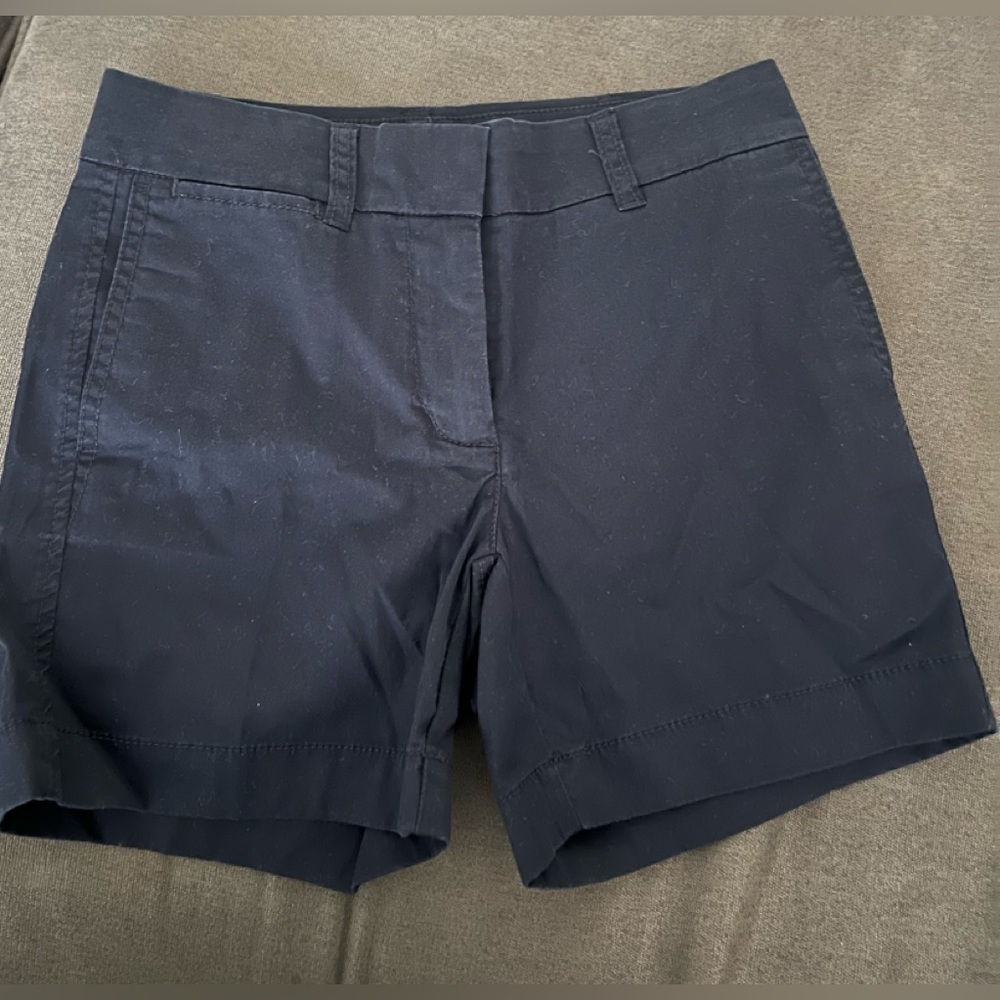 J. Crew Women’s/teens Navy Blue Chino Mid-Rise Shorts